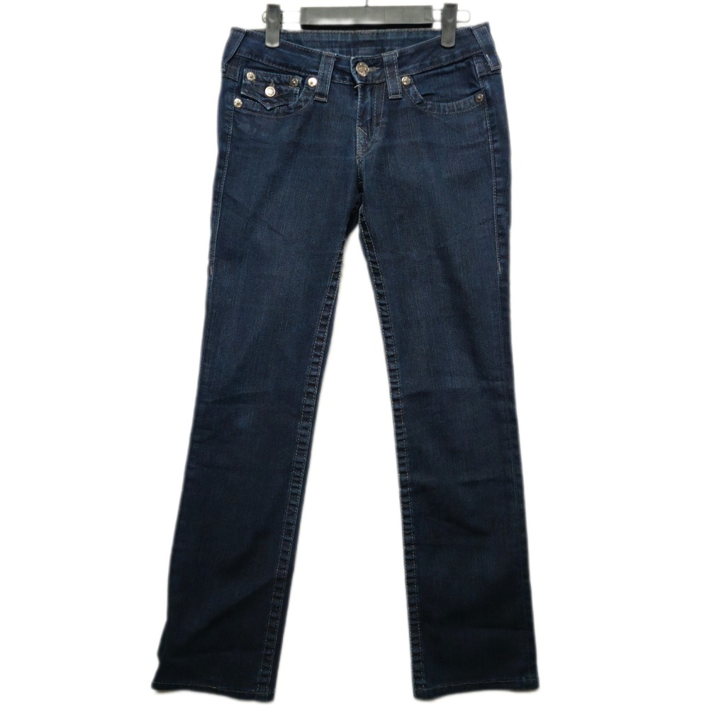 TRUE RELIGION Womens 27 Straight Western Y2K Dark Wash Stud Pocket Jeans‎